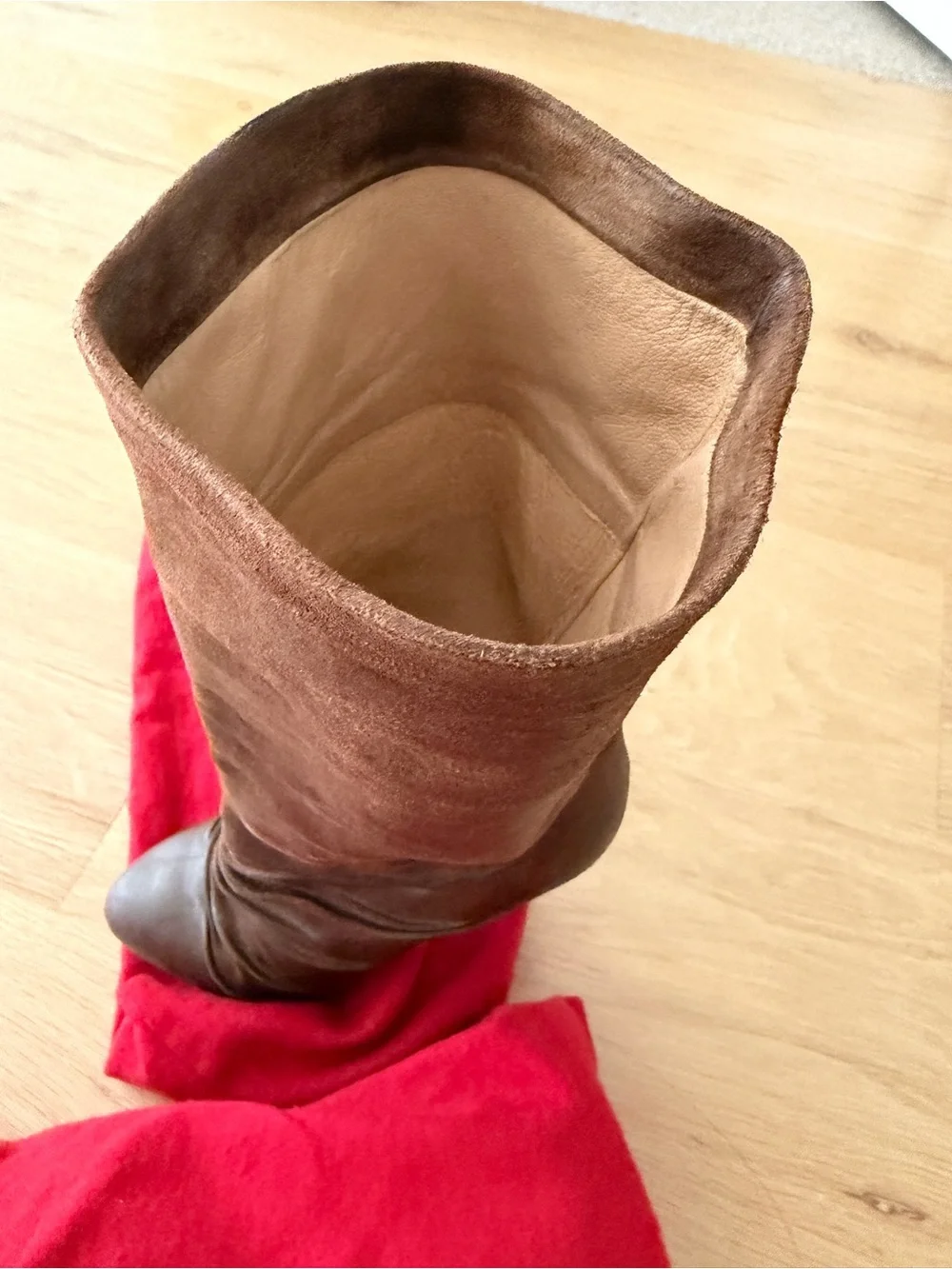 Christian Louboutin Brown Suede Over-the-Knee Boots - Picture 4 of 8